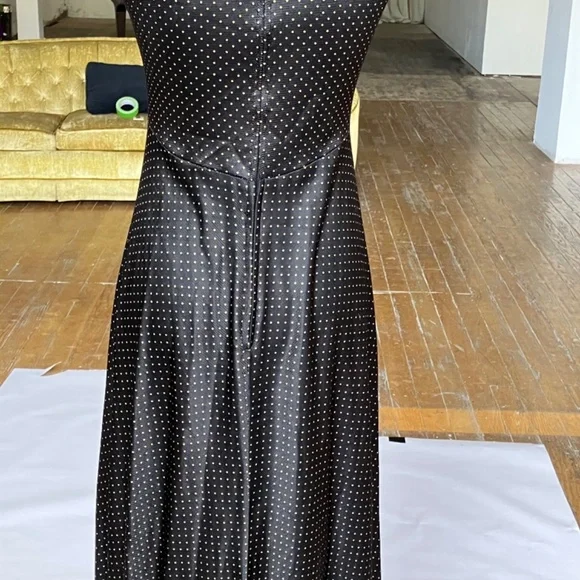 Handmaid vintage black and gold polka maxi length dress - Picture 10 of 14
